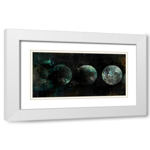 Moon Phases White Modern Wood Framed Art Print with Double Matting by Roko, Ken