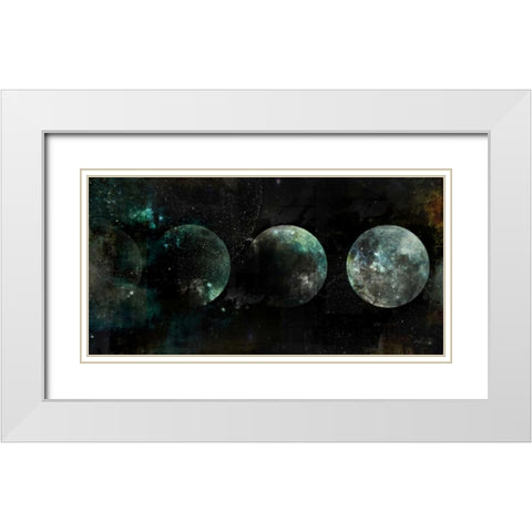 Moon Phases White Modern Wood Framed Art Print with Double Matting by Roko, Ken