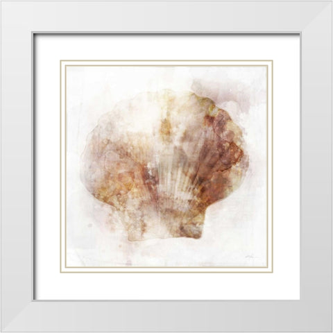 Coastal Mist Scallop White Modern Wood Framed Art Print with Double Matting by Roko, Ken
