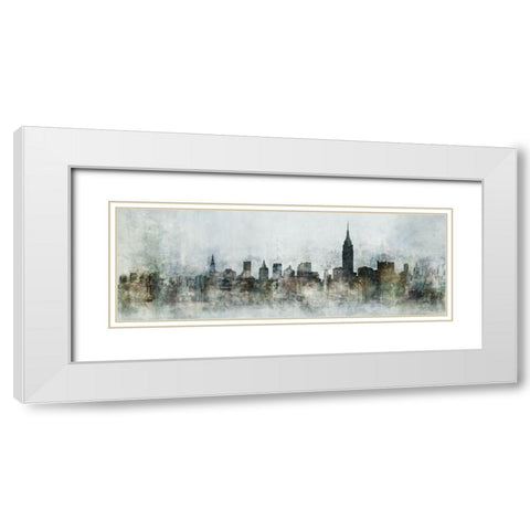 Big City Skyline White Modern Wood Framed Art Print with Double Matting by Roko, Ken