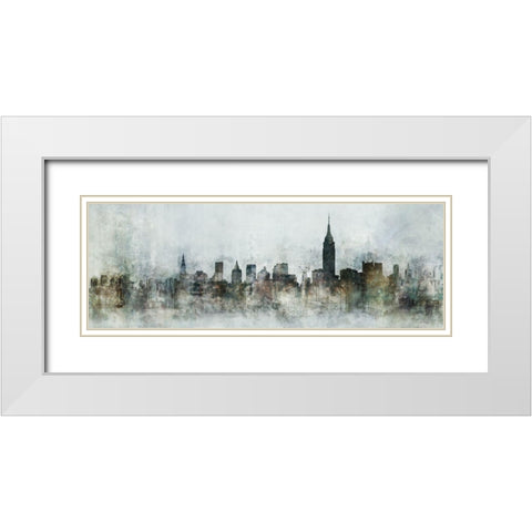 Big City Skyline White Modern Wood Framed Art Print with Double Matting by Roko, Ken