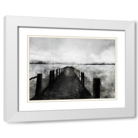 Dark Pier White Modern Wood Framed Art Print with Double Matting by Roko, Ken
