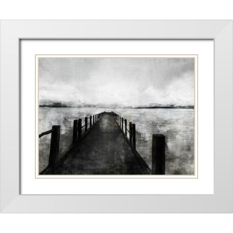 Dark Pier White Modern Wood Framed Art Print with Double Matting by Roko, Ken