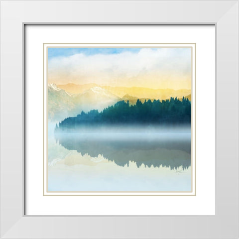 Mountain Lake 2 White Modern Wood Framed Art Print with Double Matting by Roko, Ken