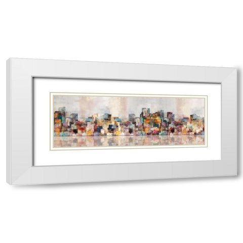 City Of Color White Modern Wood Framed Art Print with Double Matting by Roko, Ken
