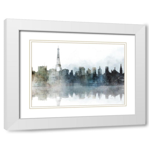 City Mood, Paris White Modern Wood Framed Art Print with Double Matting by Roko, Ken