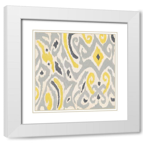 Exotic Textile 1 White Modern Wood Framed Art Print with Double Matting by Grijalva, Tom