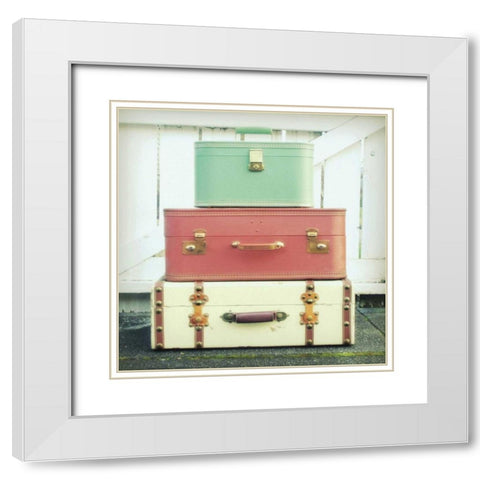 Journey In Red White Modern Wood Framed Art Print with Double Matting by Dvorak, Vicki