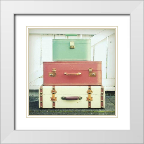 Journey In Red White Modern Wood Framed Art Print with Double Matting by Dvorak, Vicki