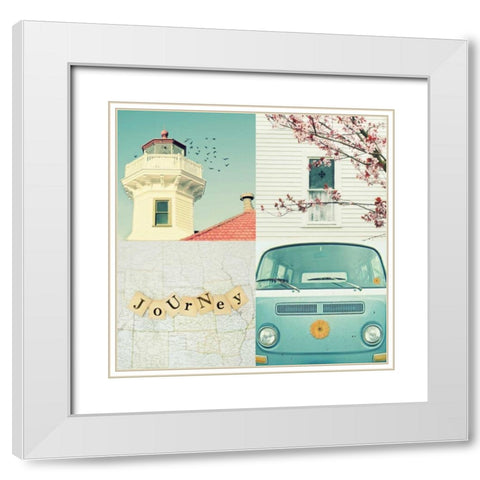 Journey White Modern Wood Framed Art Print with Double Matting by Dvorak, Vicki