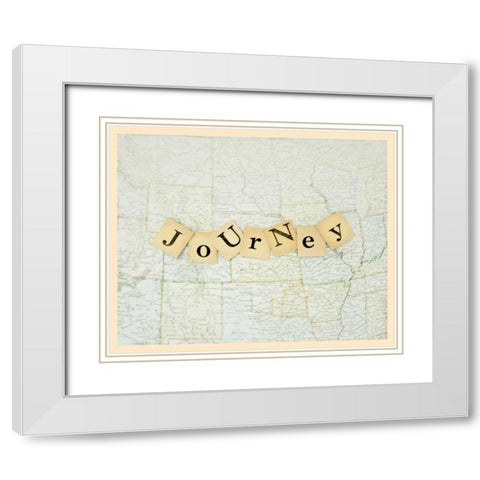 Journey Game Pieces White Modern Wood Framed Art Print with Double Matting by Dvorak, Vicki