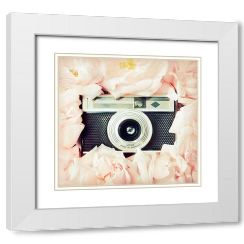 Circle Of Roses White Modern Wood Framed Art Print with Double Matting by Dvorak, Vicki