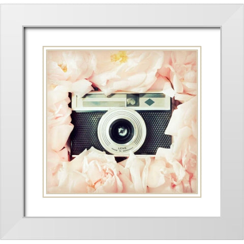 Circle Of Roses White Modern Wood Framed Art Print with Double Matting by Dvorak, Vicki