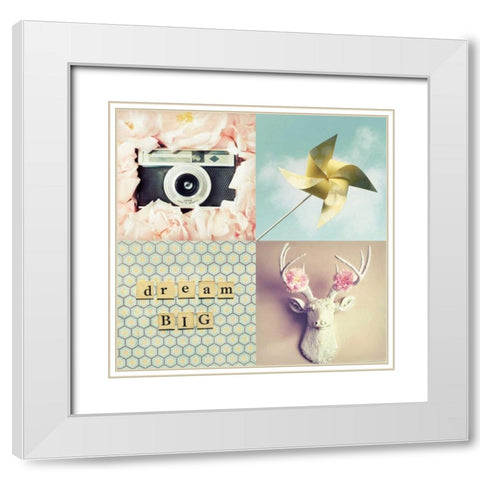 Dream Big White Modern Wood Framed Art Print with Double Matting by Dvorak, Vicki