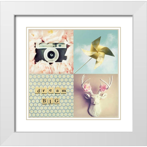 Dream Big White Modern Wood Framed Art Print with Double Matting by Dvorak, Vicki