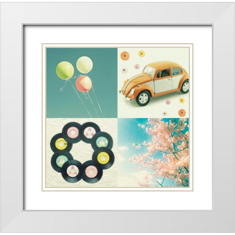 Happy Day White Modern Wood Framed Art Print with Double Matting by Dvorak, Vicki