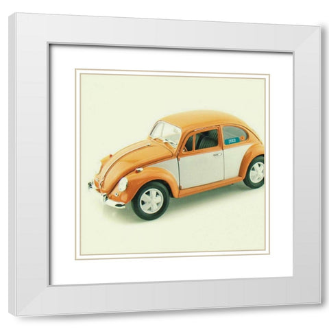 Orange Bug White Modern Wood Framed Art Print with Double Matting by Dvorak, Vicki