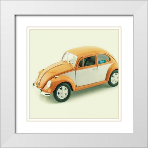 Orange Bug White Modern Wood Framed Art Print with Double Matting by Dvorak, Vicki