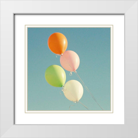 Colorful White Modern Wood Framed Art Print with Double Matting by Dvorak, Vicki
