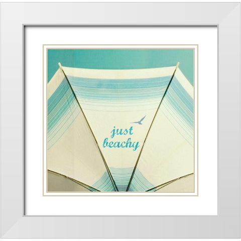 Just Beachy White Modern Wood Framed Art Print with Double Matting by Dvorak, Vicki