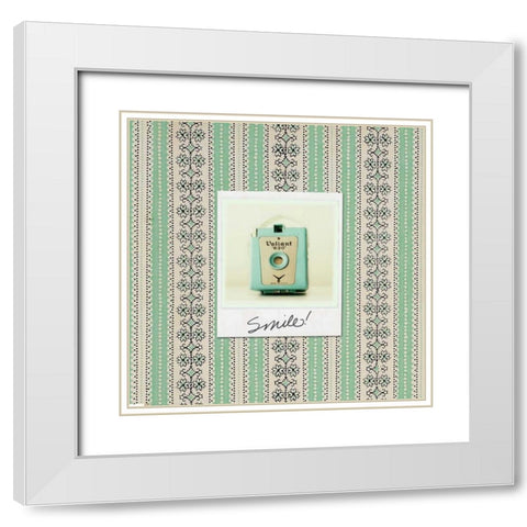 Smile Polaroid White Modern Wood Framed Art Print with Double Matting by Dvorak, Vicki
