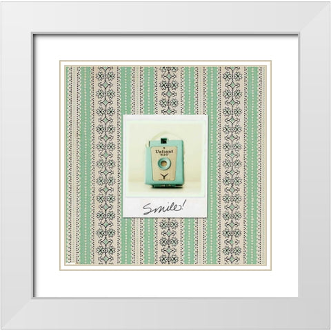 Smile Polaroid White Modern Wood Framed Art Print with Double Matting by Dvorak, Vicki