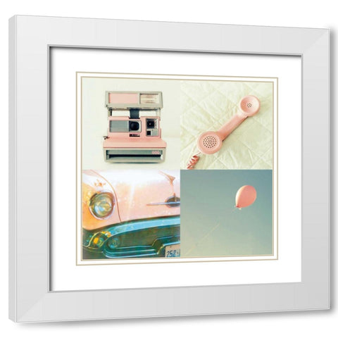 Pink Day White Modern Wood Framed Art Print with Double Matting by Dvorak, Vicki