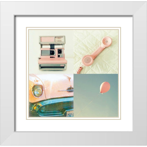 Pink Day White Modern Wood Framed Art Print with Double Matting by Dvorak, Vicki