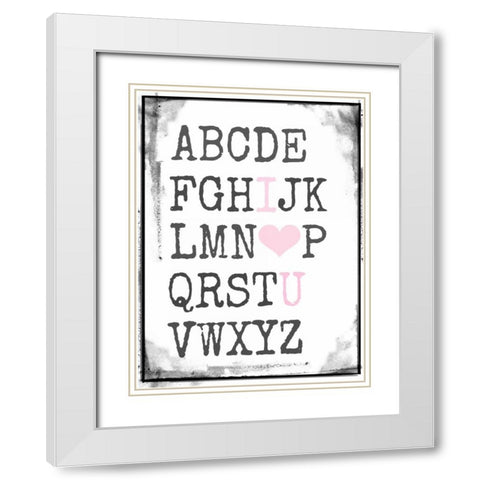 Alphabet Love White Modern Wood Framed Art Print with Double Matting by Dvorak, Vicki