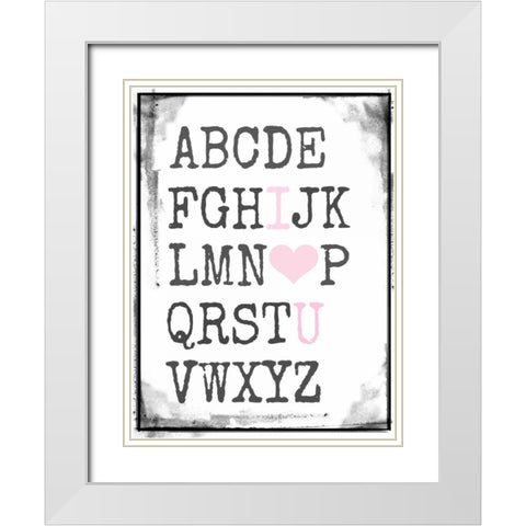 Alphabet Love White Modern Wood Framed Art Print with Double Matting by Dvorak, Vicki