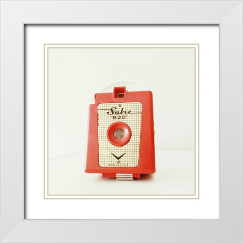 Little Red White Modern Wood Framed Art Print with Double Matting by Dvorak, Vicki