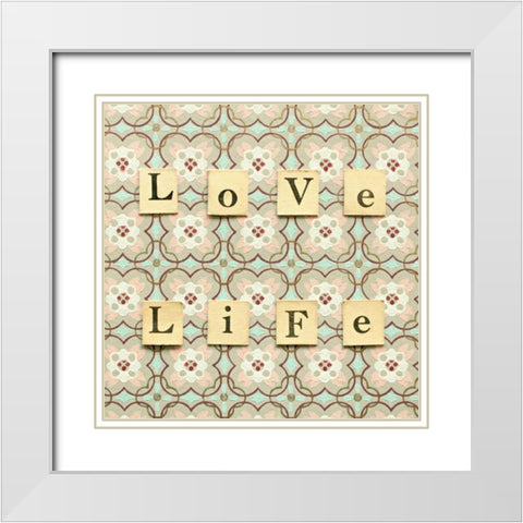 Love Life White Modern Wood Framed Art Print with Double Matting by Dvorak, Vicki