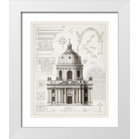 Classic Architecture 2 White Modern Wood Framed Art Print with Double Matting by James, Christopher