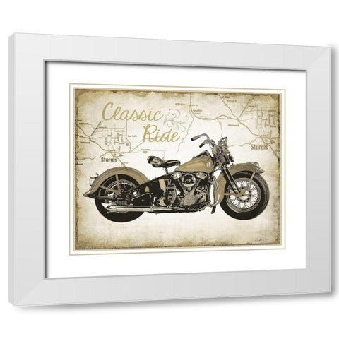 Vintage Ride White Modern Wood Framed Art Print with Double Matting by Christopher, James