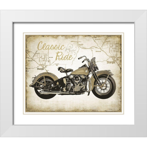 Vintage Ride White Modern Wood Framed Art Print with Double Matting by Christopher, James