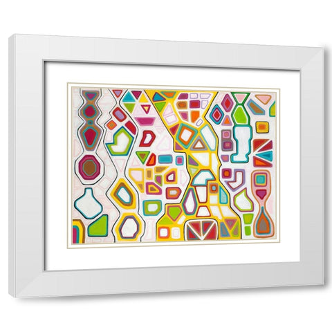 Modern Map White Modern Wood Framed Art Print with Double Matting by Swanson