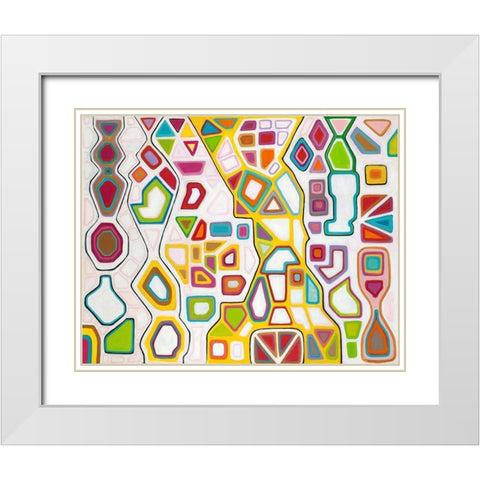 Modern Map White Modern Wood Framed Art Print with Double Matting by Swanson