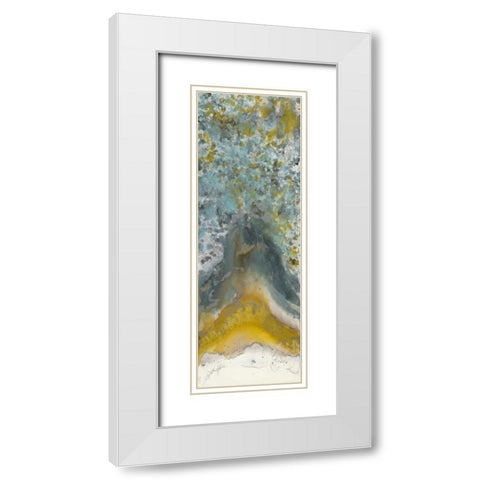 Golden Bloom 2 White Modern Wood Framed Art Print with Double Matting by Bering, Blakely