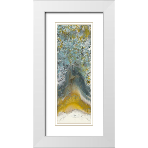 Golden Bloom 2 White Modern Wood Framed Art Print with Double Matting by Bering, Blakely