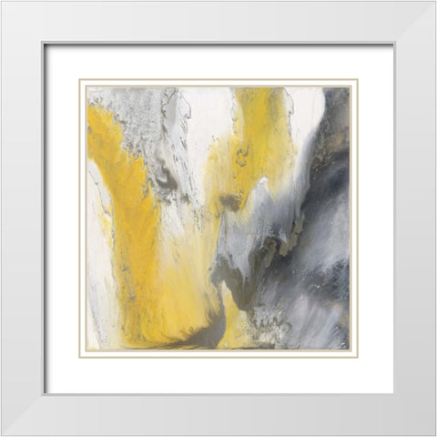 Blissful White Modern Wood Framed Art Print with Double Matting by Bering, Blakely