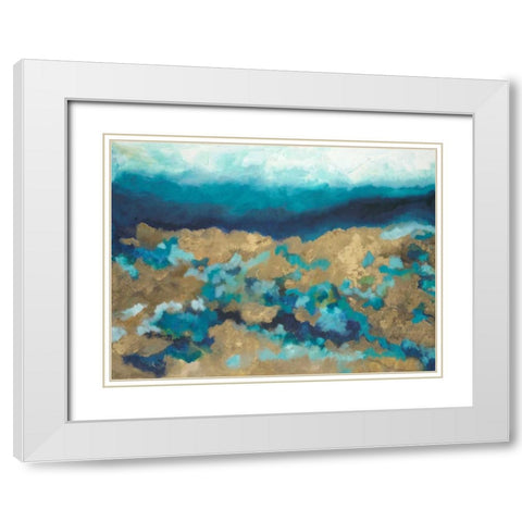 Shades of Blue White Modern Wood Framed Art Print with Double Matting by Hutton