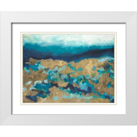 Shades of Blue White Modern Wood Framed Art Print with Double Matting by Hutton