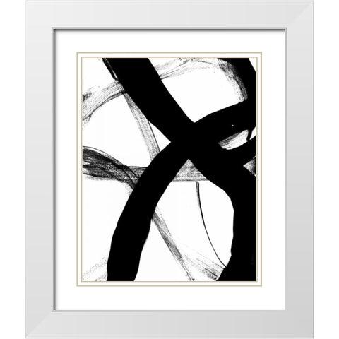 Blot and White 1 White Modern Wood Framed Art Print with Double Matting by Hutton