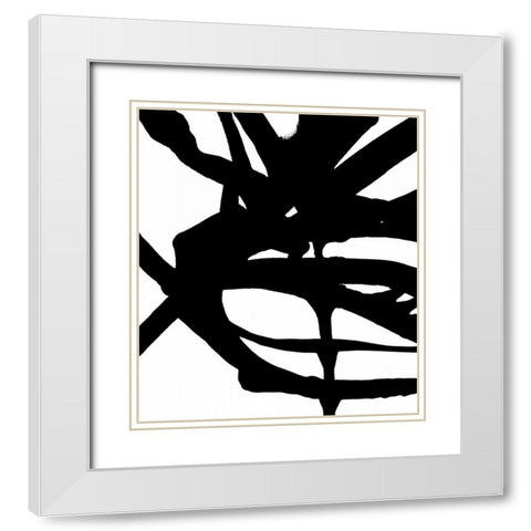 Blot and White 3 White Modern Wood Framed Art Print with Double Matting by Hutton