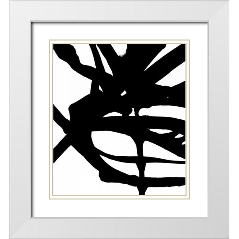 Blot and White 3 White Modern Wood Framed Art Print with Double Matting by Hutton