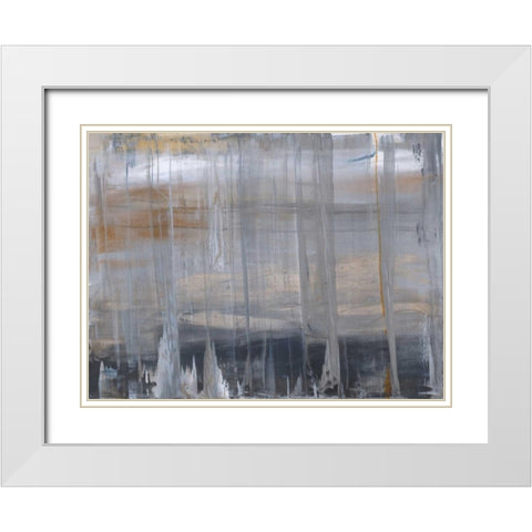 Midnight Mist White Modern Wood Framed Art Print with Double Matting by Hutton