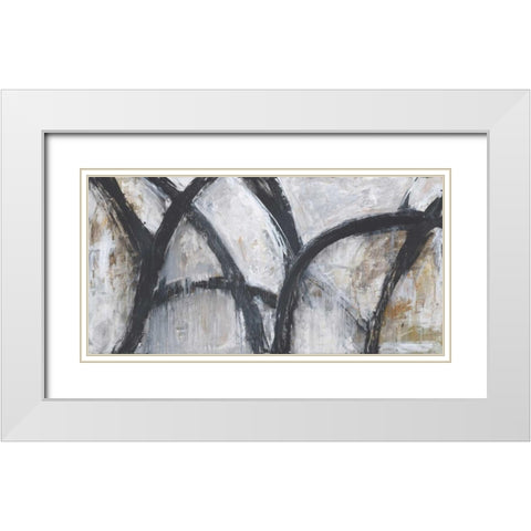 ABSTRACT STROKES White Modern Wood Framed Art Print with Double Matting by Hutton