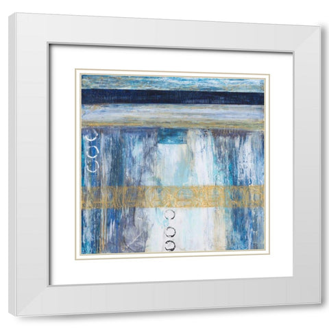 Flowing Stacks White Modern Wood Framed Art Print with Double Matting by Hutton