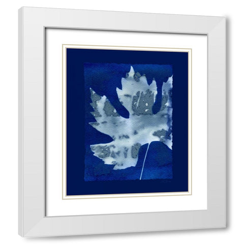 Cyanotype Maple White Modern Wood Framed Art Print with Double Matting by Zamudio, Dan