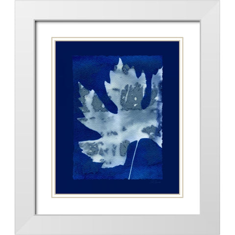 Cyanotype Maple White Modern Wood Framed Art Print with Double Matting by Zamudio, Dan